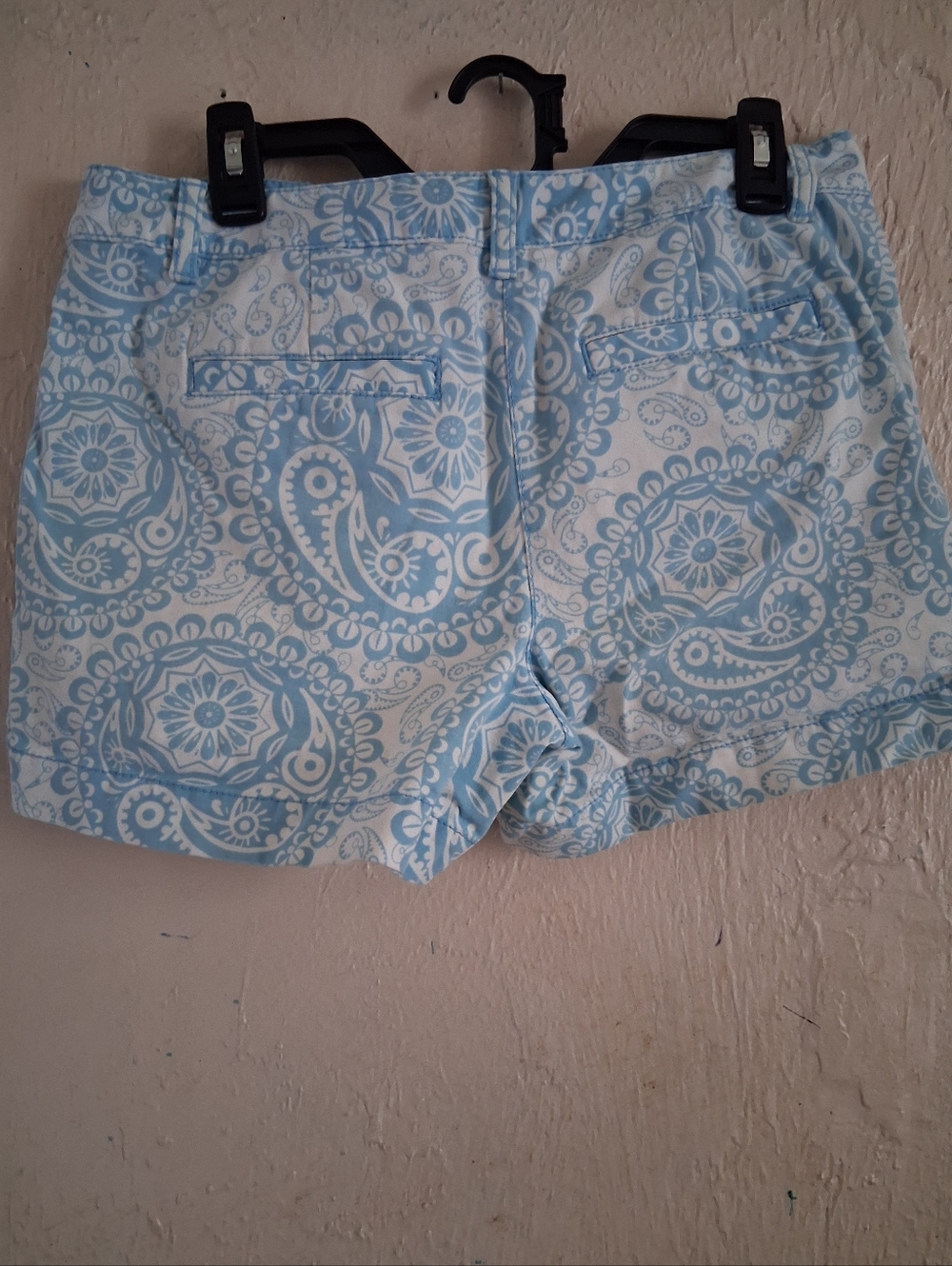LOFT Paisley Shorts Size 8 Blue White Preppy Summer Coastal Chic EUC - Picture 4 of 4